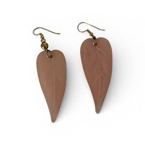 Vintage 80’s Pink Leaf Drop Earrings